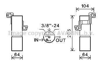 Осушувач кондиціонера MERCEDES S (C216), S (W221) 2.2D-6.2 10.05-12.13 AVA COOLING MSD598