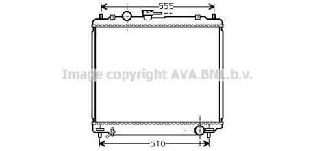 Фото автозапчасти радіатор, Система охолодження двигуна AVA COOLING MT2109 (фото 1)