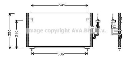 Фото автозапчасти радиатор кондиционера MITSUBISHI GALANT VIII 2.0-2.5 09.96-10.04 AVA COOLING MT5106