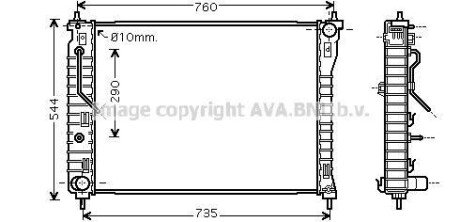 Фото автозапчасти ava chevrolet радіатор системи охолодження двигуна captiva 06-, opel, vauxhall AVA COOLING OL2434