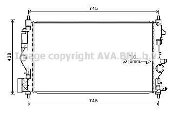 Фото автозапчасти радіатор, Система охолодження двигуна AVA COOLING OL2683