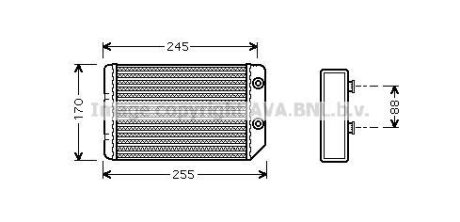 Фото автозапчасти радіатор пічки AVA COOLING OL6314