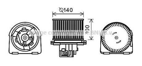 Фото автозапчасти вентилятор отопителя салона Opel Vectra (95-03) AVA AVA COOLING OL8617