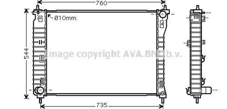 Фото автозапчастини радіатор охолодження двигуна CHEVROLET CAPTIVA (2007) 2.4 (Ava) AVA COOLING OLA2435