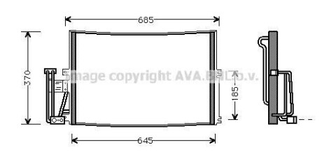 Фото автозапчасти радиатор кондиционера OPEL VECTRA B 1.6-2.5 09.95-07.03 AVA COOLING OLA 5241 (фото 1)