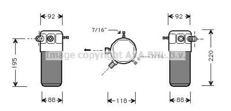 Фото автозапчастини осушувач кондиціонера OPEL CALIBRA A, VECTRA A 2.0 04.88-07.97 AVA COOLING OLD118