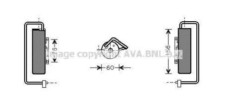 Фото автозапчастини осушувач кондиціонера FIAT CROMA; OPEL SIGNUM, VECTRA B, VECTRA C, VECTRA C GTS; SAAB 9-3 1.6-3.2 10.95- AVA COOLING OLD335