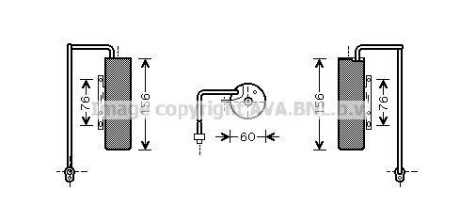 Фото автозапчасти осушитель кондиционера OPEL SIGNUM, VECTRA C, VECTRA C GTS 3.0D 02.03-08.08 AVA COOLING OLD453