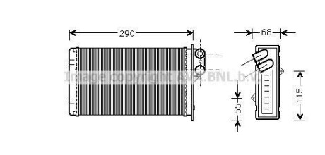 Фото автозапчасти радиатор отопителя P405/P406 ALL MT/AT 87-99 (Ava) AVA COOLING PE6100