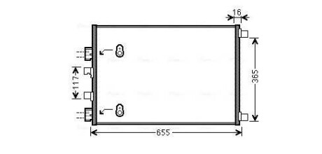 Фото автозапчасти радиатор кондиционера RENAULT GRAND SCENIC II, MEGANE II, SCENIC II 1.9D/2.0D 11.02- AVA COOLING RT5422