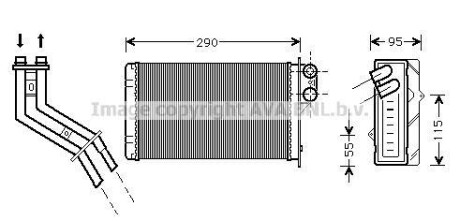 Фото автозапчасти радиатор отопителя RENAULT SCENIC I (96-) (AVA) AVA COOLING RT6227