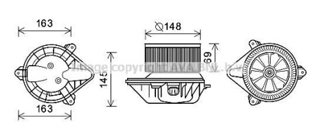 Фото автозапчасти вентилятор отопителя салона Renault Megane (95-02) Scenic (95-02) AC+ A AVA COOLING RT8587