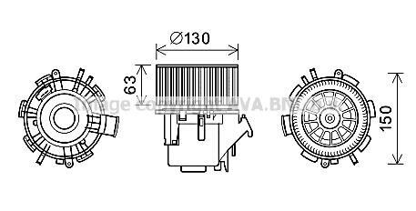 Фото автозапчасти вентилятор салона OPEL, Nissan (AVA) AVA COOLING RT8599