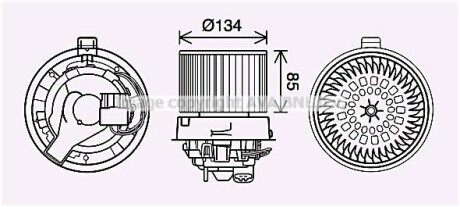 Фото автозапчасти вентилятор отопителя салона Renault Logan (12-), Sandero (12-) AVA AVA COOLING RT8635