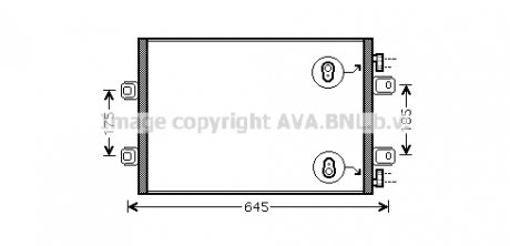 Фото автозапчастини конденсатор кондиціонера 550x380x16 AVA COOLING RTA5406 AVA