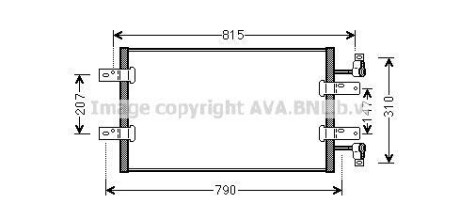 Фото автозапчасти радиатор кондиционера NISSAN PRIMASTAR; OPEL VIVARO A; RENAULT TRAFIC II 2.0D/2.5D 08.06- AVA COOLING RTA5451