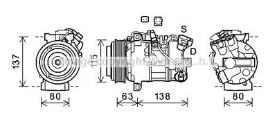 Фото автозапчастини компресор кондиціонера Renault Scenic III/Megane III 1.2/1.6dCi 11- AVA COOLING RTAK630