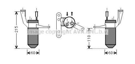 Фото автозапчастини осушувач кондиціонера RENAULT CLIO II, KANGOO, KANGOO EXPRESS, THALIA I 1.5D/1.9D 02.00- AVA COOLING RTD428