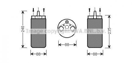 Осушувач кондиціонера RENAULT ESPACE IV, LAGUNA II, VEL SATIS 1.6-3.5 03.01- AVA COOLING RT D453 (фото 1)