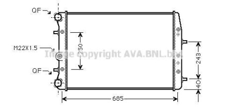 Фото автозапчасти радиатор охлаждения двигателя VW Polo (01-09), Skoda Fabia (99-07, 07-15), Room AVA COOLING SAA 2008