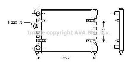 Фото автозапчасти радиатор охлаждения двигателя AROSA/INCA/IBIZA2/VW POLO (Ava) AVA COOLING ST2023