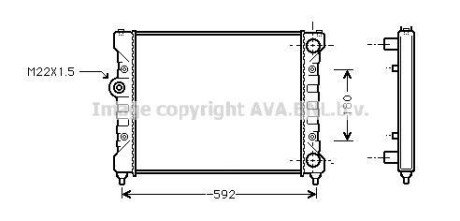 Фото автозапчасти ava vw радіатор сист. охолодження caddy ii, polo, seat 1.6/1.8 AVA COOLING STA2024