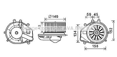 Фото автозапчасти вентилятор салона AUDI, SKODA, VW (AVA) AVA COOLING VN8352