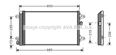 Фото автозапчасти радиатор кондиционера FORD GALAXY I; SEAT ALHAMBRA; Volkswagen SHARAN 1.8-2.8 03.95-03.10 AVA COOLING VNA5183D