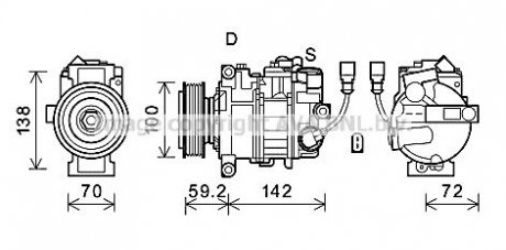 Компрессор кондиционера VW T5 2,0TDI 10> AVA AVA COOLING VNAK385