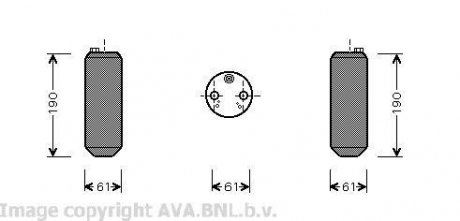 Осушувач кондиціонера VOLVO S60 I, S80 I, S80 II, V70 II, XC70 I, XC90 I 2.0-4.4 05.98-09.14 AVA COOLING VOD108