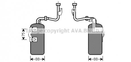 Осушувач кондиціонера VOLVO C30, C70 II, S40 II, V50 1.6-2.5 12.03-06.13 AVA COOLING VOD165 AVA