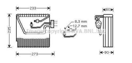 Фото автозапчастини випаровувач кондиціонера VOLVO S40 I, V40 1.6-2.0 07.95-06.04 AVA COOLING VOV111