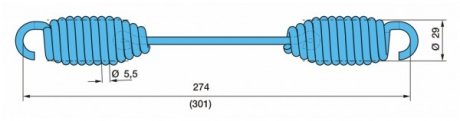 Фото автозапчасти пружина 35x274 колодки торм. BPW AXUT GP006100