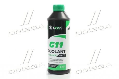 Антифриз G11 Сoolant Ready-Mix -36°C 1л AXXIS AX-P999-G11GR RDM1
