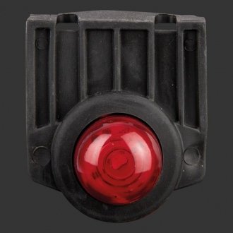 Фонарь габарит красный диод LED 12/24 на резиновом кронштейне 23-338-015PST B.A Dizayn BAD-410R (фото 1)