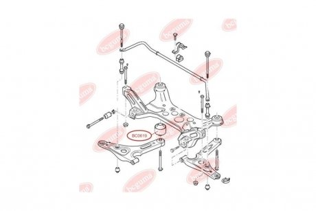 Сайлентблок переднего рычага задний Ford-Transit-YC153A262AF BCGUMA BC0619