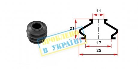 Пильник направляючого циліндра гальмівного (переднього/заднього) Iveco II (17х10х21) BELGUM PARTS BG0106