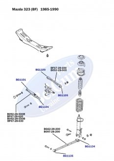 Сайлентблок рычага (заднего) Mazda 323/626 85-94 (d=20mm) (поперечного) BELGUM PARTS BG1100 (фото 1)