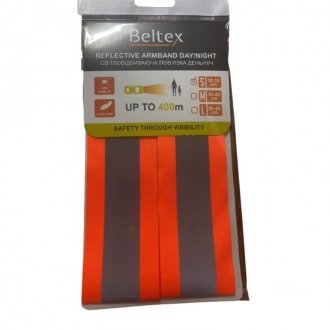 Светоотражающая повязка оранжевая день/ночь L 40-45см Beltex BX70620 (фото 1)
