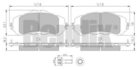 Фото автозапчастини колодки гальмівні citroen berlingo 18> перед без датчика Bendix 511173