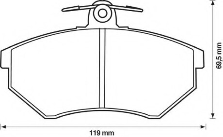 Фото автозапчасти колодки гальмівні передні VW Golf, Passat, Caddy; Audi 80, 90; Seat Ibiza, Cordoba FDB774 Bendix 571376B