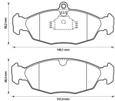 Фото автозапчастини колодки гальмівні передні Opel Astra, Vectra, Combo; Daewoo Lanos, Nexia FDB732 Bendix 571492B (фото 1)