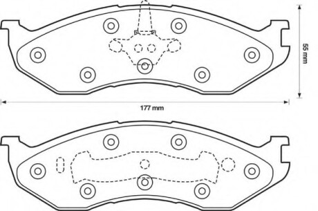 Фото автозапчастини колодки гальмівні передні Jeep Cherokee, Grand Cherokee, Wrangler; Kia Sedona FDB929 Bendix 571519B (фото 1)