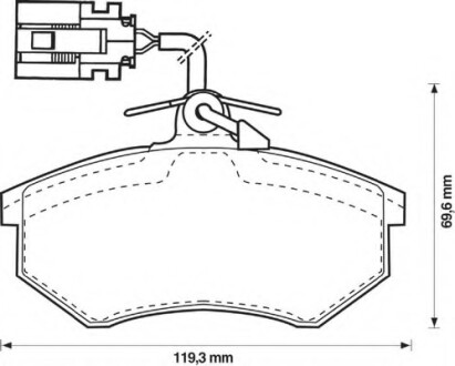 Фото автозапчасти колодки гальмівні передні VW Golf III, IV, Passat, Vento; Audi 80; Seat Ibiza, Toledo FDB951 Bendix 571856B