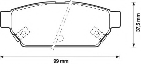 Фото автозапчастини колодки гальмівні задні Mitsubishi Lancer, Colt, Carisma, Eclipse; Proton Persona FDB1013 Bendix 571943B