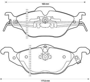 Фото автозапчасти колодки гальмівні передні Opel Astra 1998-2009 FDB1293 Bendix 571968B