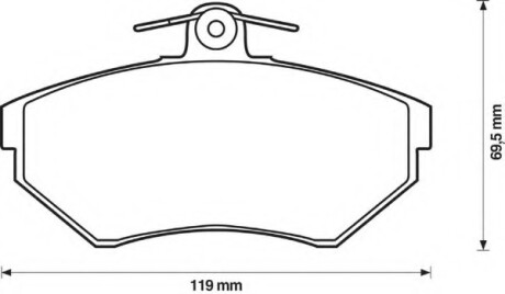 Фото автозапчастини колодки гальмівні передні VW Passat, Caddy, Polo, Golf; Seat Ibiza, Toledo, Cordoba FDB1312 Bendix 571969B