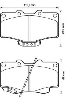 Фото автозапчастини колодки гальмівні передні Toyota Land Cruiser, Hilux, 4Runner; VW Taro FDB797 FDB1852 Bendix 572140B