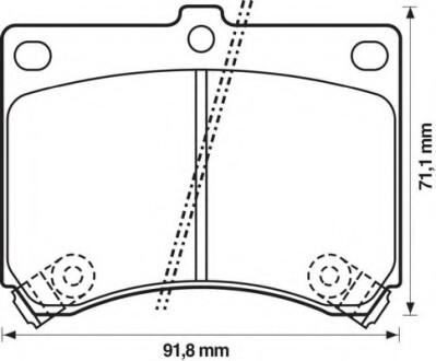 Фото автозапчастини колодки гальмівні передні Mazda 323, MX-3 FDB714 Bendix 572146B