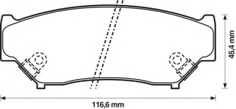 Фото автозапчасти колодки гальмівні передні Suzuki Grand Vitara, Vitara, Jimny FDB1020 Bendix 572247B